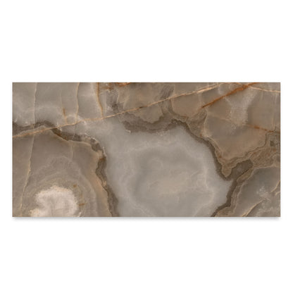 Reve Choco Onyx Effect Polished Porcelain 600x1200 Tile