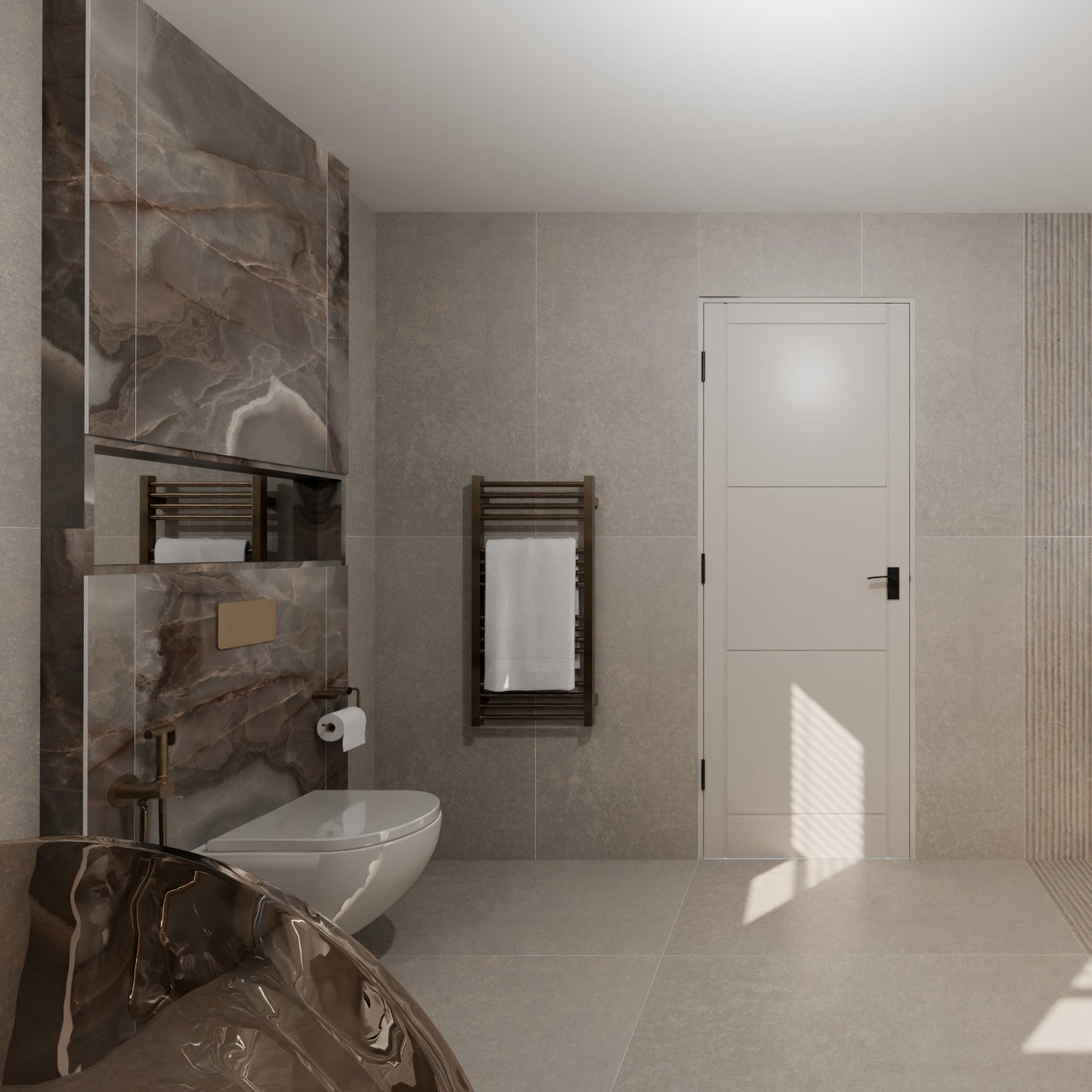 Reve Choco Onyx Effect Polished Porcelain 600x1200 Tile