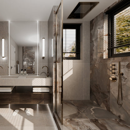 Reve Choco Onyx Effect Polished Porcelain 600x1200 Tile
