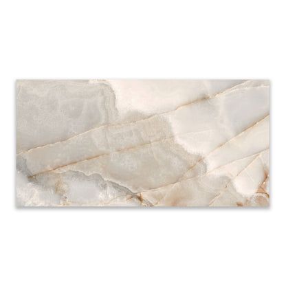 Reve Noisette Onyx Effect Polished Porcelain 600x1200 Tile