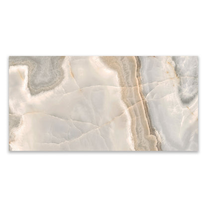Reve Noisette Onyx Effect Polished Porcelain 600x1200 Tile