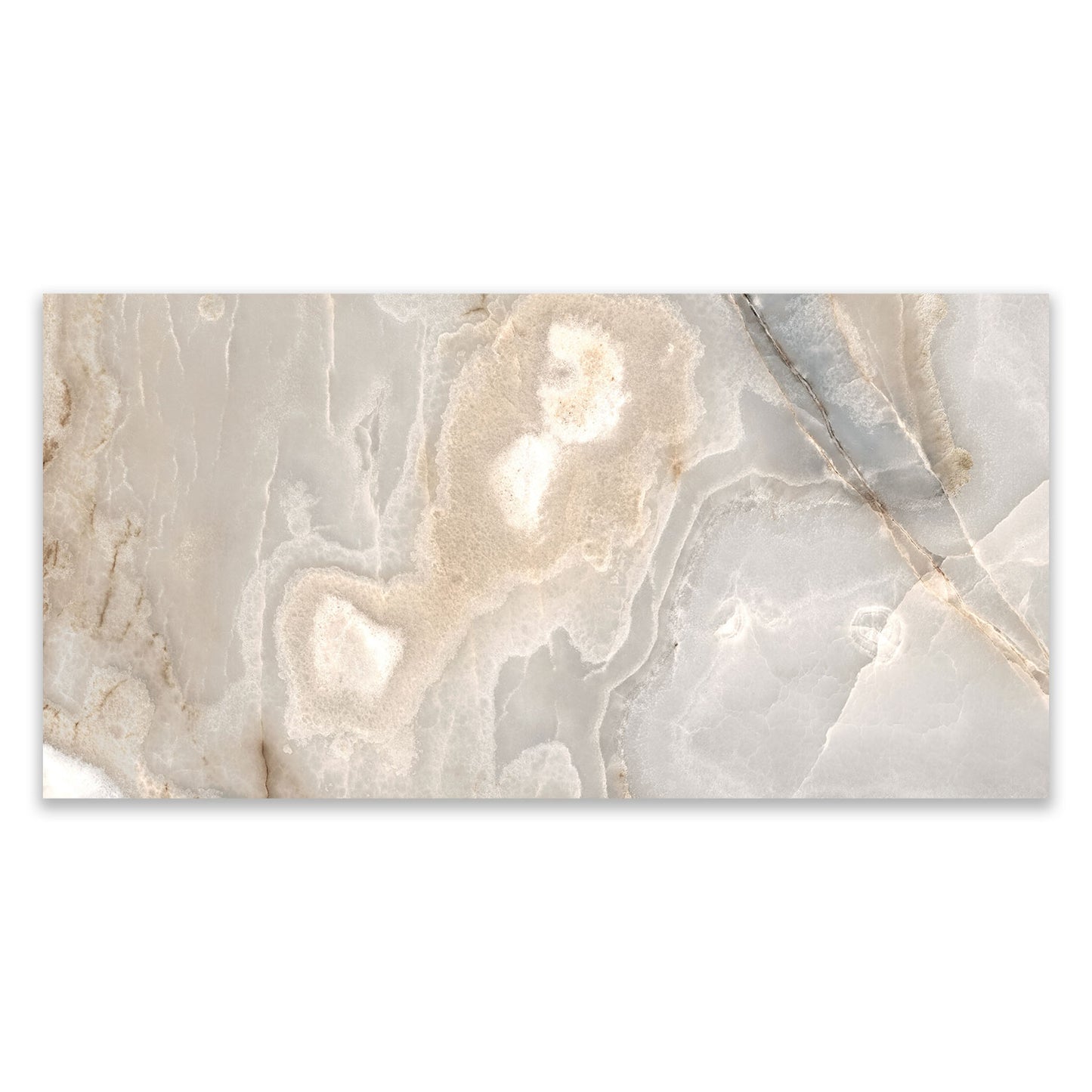 Reve Noisette Onyx Effect Polished Porcelain 600x1200 Tile