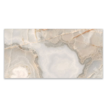 Reve Noisette Onyx Effect Polished Porcelain 600x1200 Tile