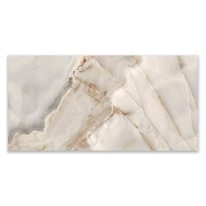 Reve Noisette Onyx Effect Polished Porcelain 600x1200 Tile