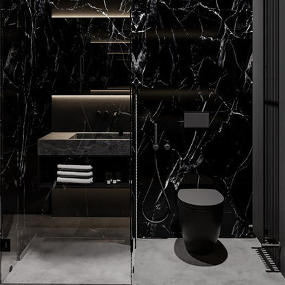 Royal Black & Silver Polished Porcelain Marble Effect Tile
