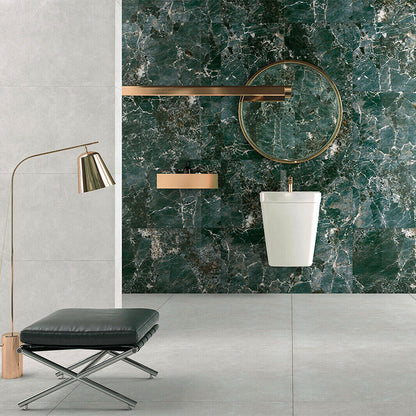 Royal Galaxy Turquoise Polished Porcelain Marble Effect Tile