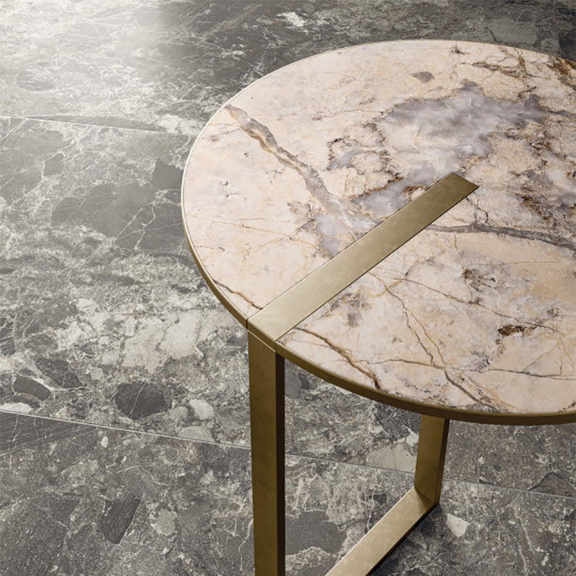 Scintillante Mun Dark Grey Sugar Effect Porcelain Tile (Sample)