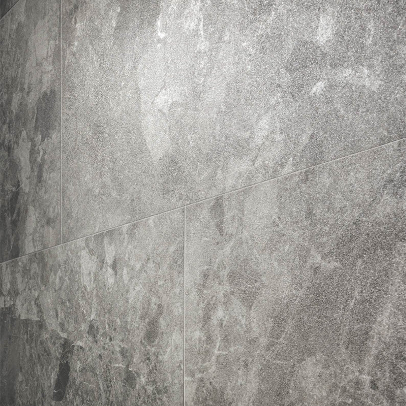 Scintillante Mun Dark Grey Sugar Effect Porcelain Tile (Sample)
