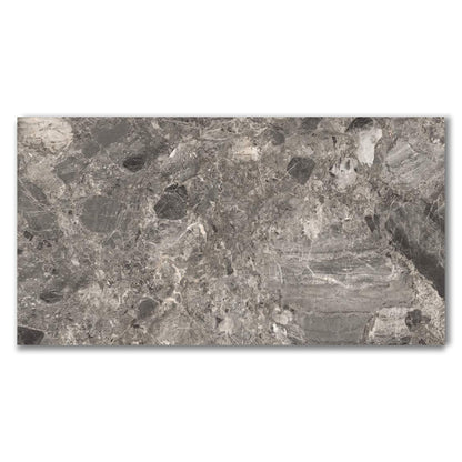 Scintillante Mun Dark Grey Sugar Effect Porcelain Tile (Sample)