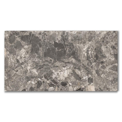 Scintillante Mun Dark Grey Sugar Effect Porcelain Tile (Sample)