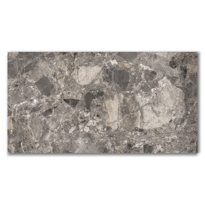 Scintillante Mun Dark Grey Sugar Effect Porcelain Tile (Sample)
