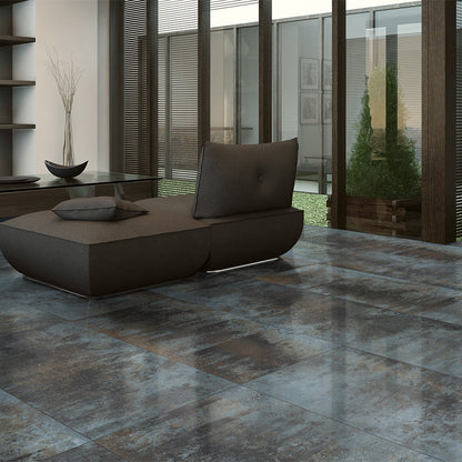 Scintillante Orion Metallic Blue Sugar Effect Porcelain Tile (Sample)