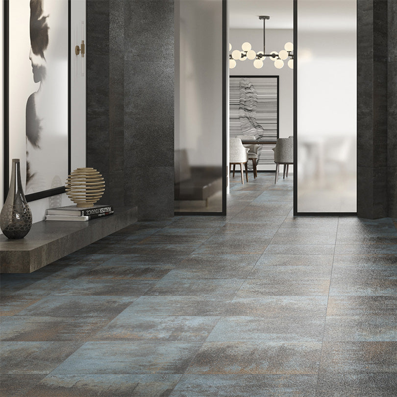 Scintillante Orion Metallic Blue Sugar Effect Porcelain Tile (Sample)