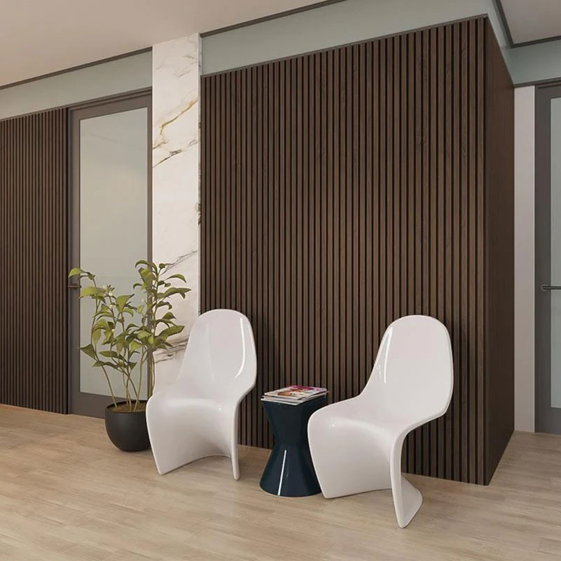 Smoked Oak Acoustic Akupanel Slat Wood Wall Panel