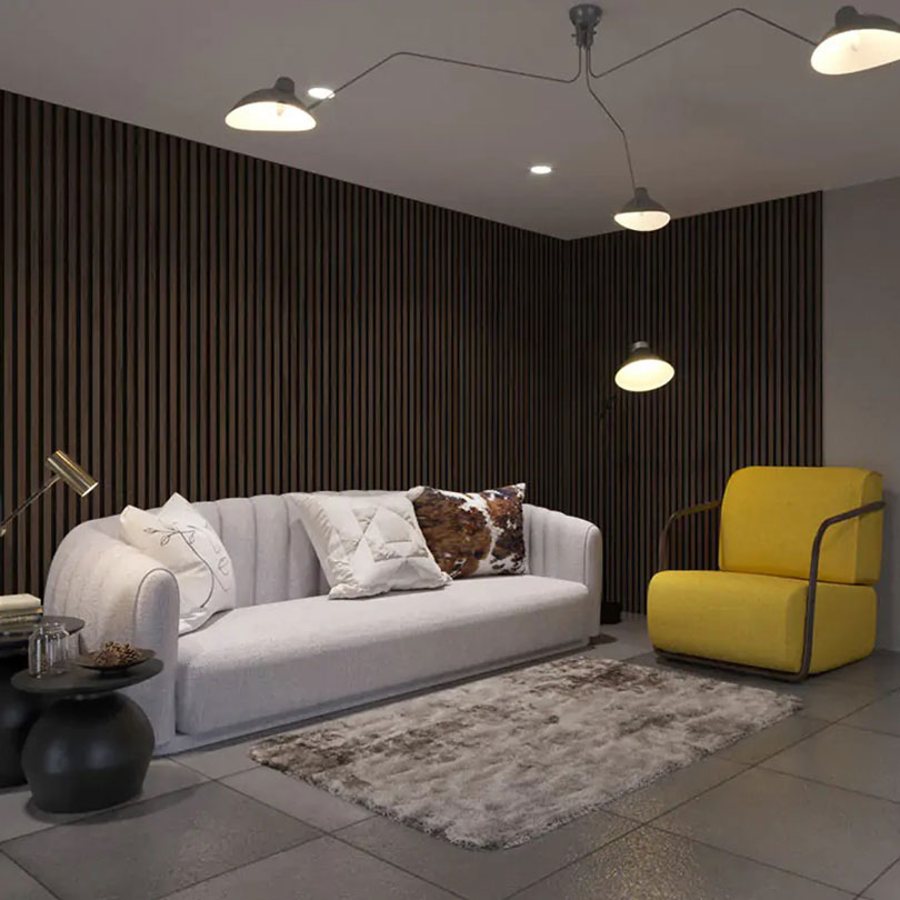 Smoked Oak Acoustic Akupanel Slat Wood Wall Panel