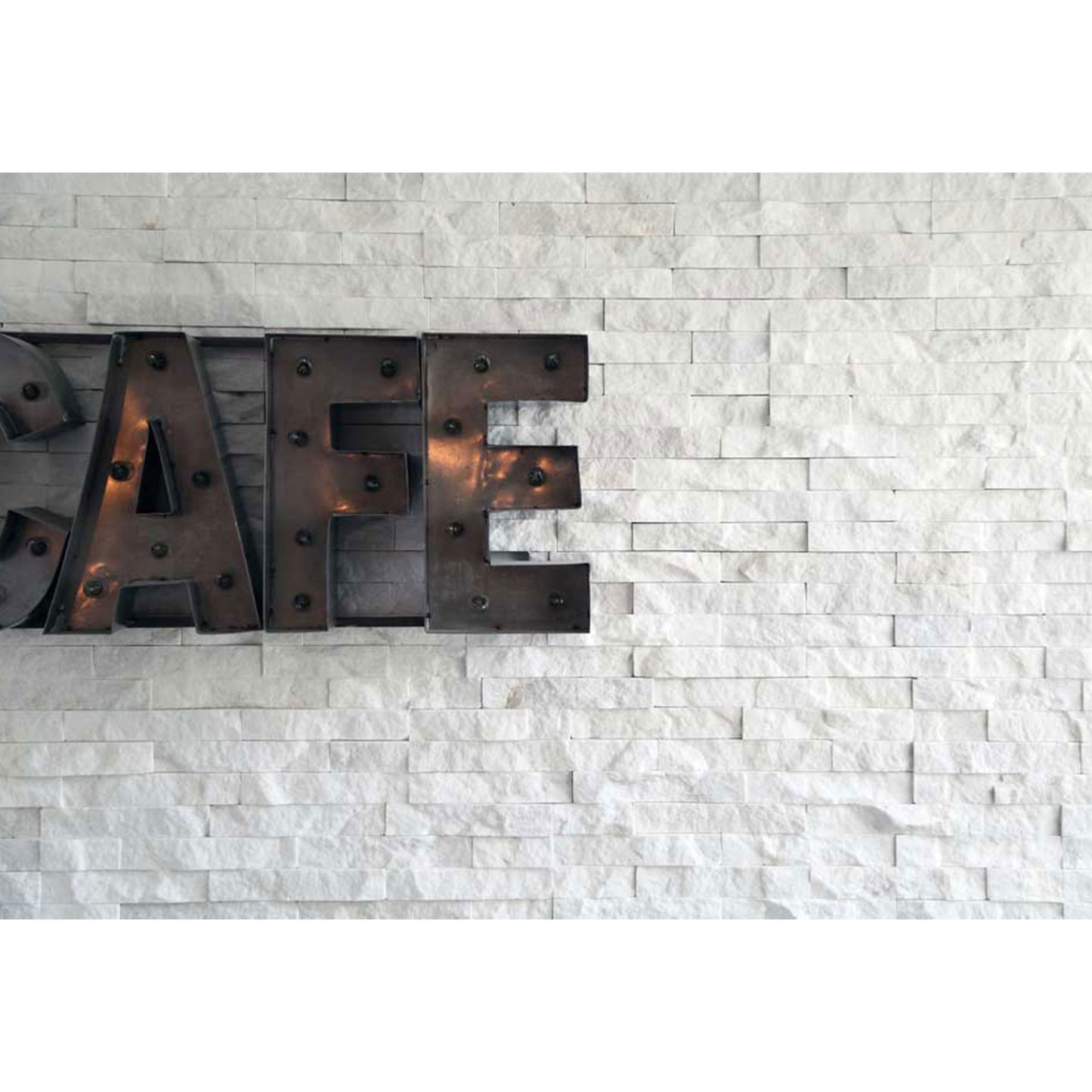 Quartzite White Sparkles Brick Split Face Mosaic Tile (Sample)