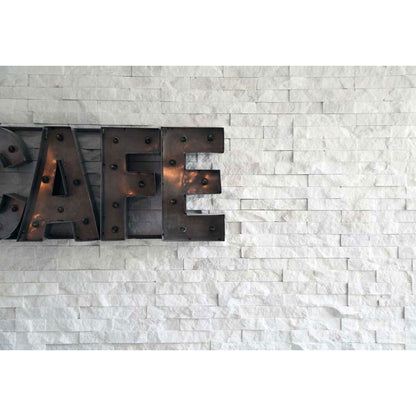 Quartzite White Sparkles Brick Split Face Mosaic Tile (Sample)