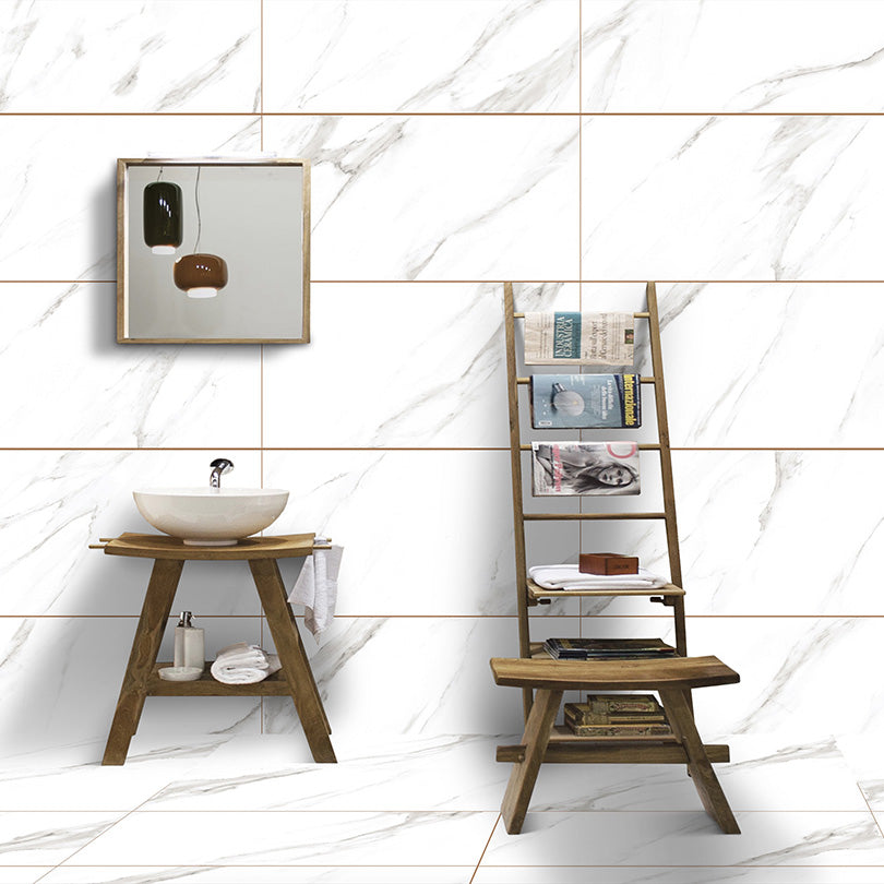 Statuario Plus Marble Effect Polished Porcelain Wall and Floor Tiles