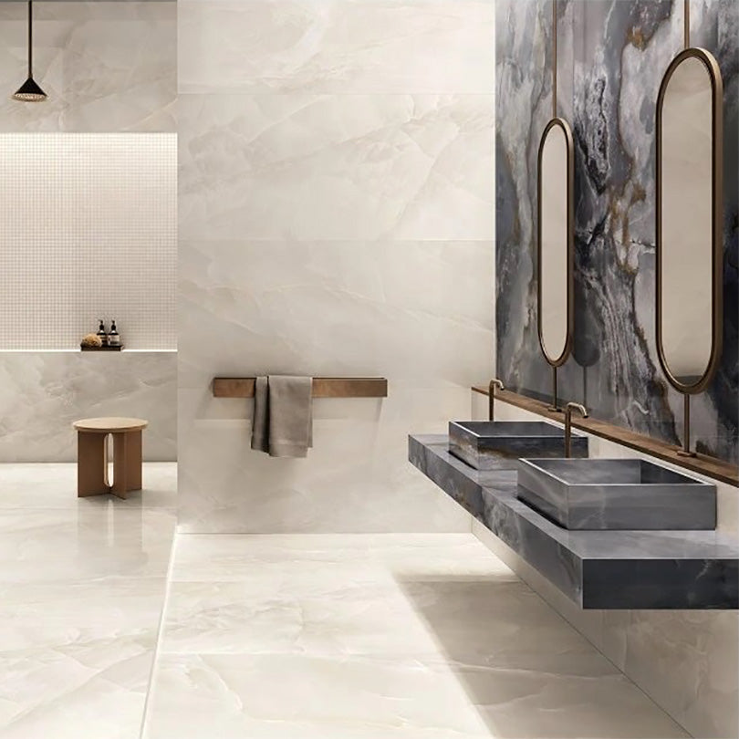 Marmo Onyx Ivory Silk Matt Finish Porcelain Tile (Sample)