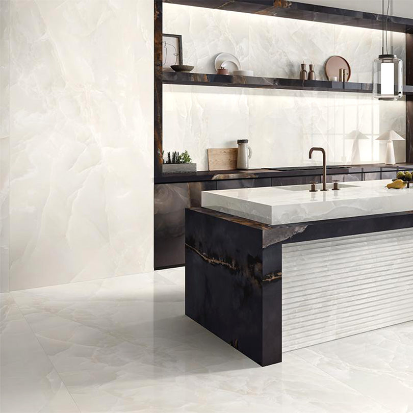 Marmo Onyx Ivory Silk Matt Finish Porcelain Tile (Sample)