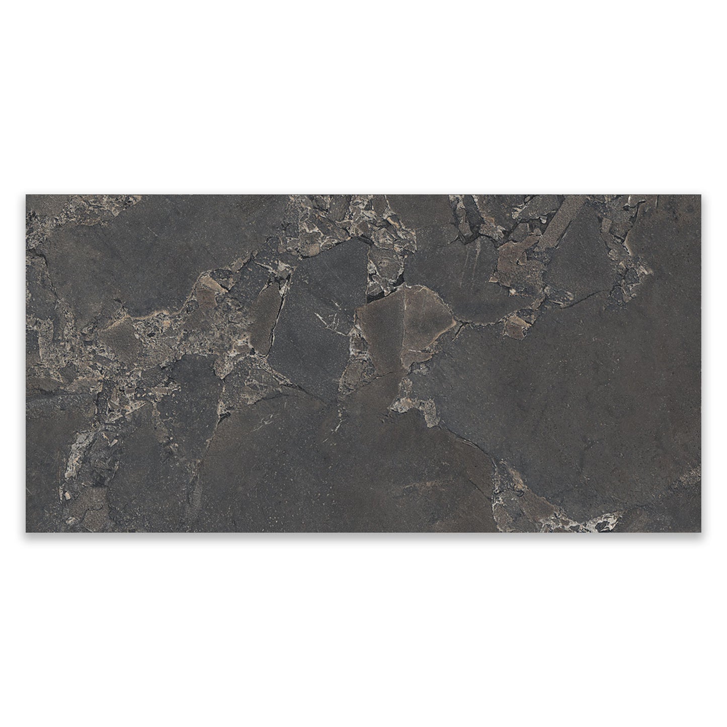 Cobblestone Black Stone Effect Porcelain Wall & Floor Tile