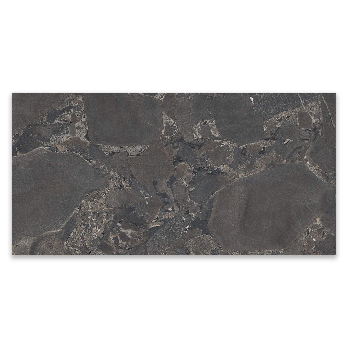 Cobblestone Black Stone Effect Porcelain Wall & Floor Tile