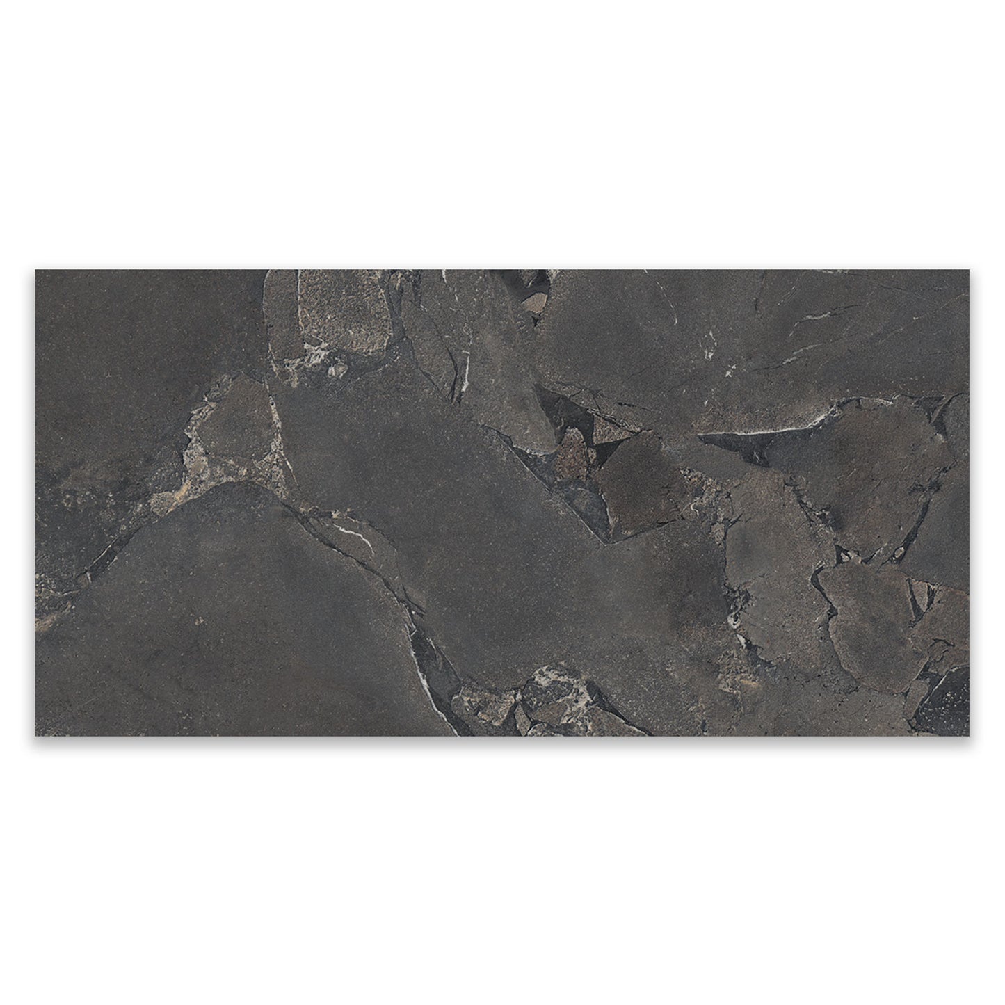 Cobblestone Black Stone Effect Porcelain Wall & Floor Tile