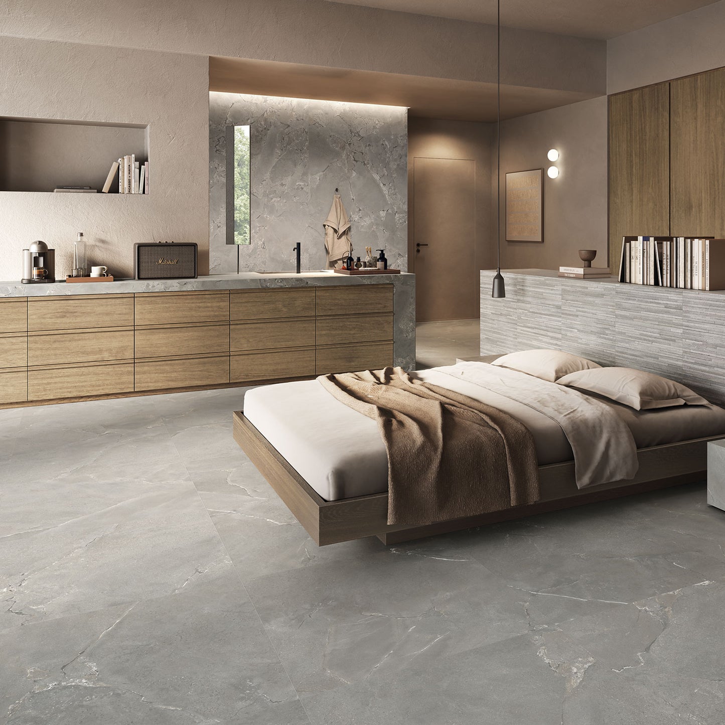 Cobblestone Grey Stone Effect Porcelain Wall & Floor Tile