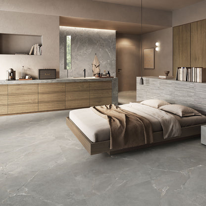 Cobblestone Grey Stone Effect Porcelain Wall & Floor Tile