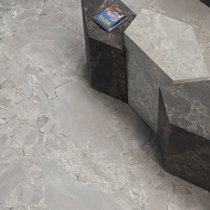 Cobblestone Grey Stone Effect Porcelain Wall & Floor Tile