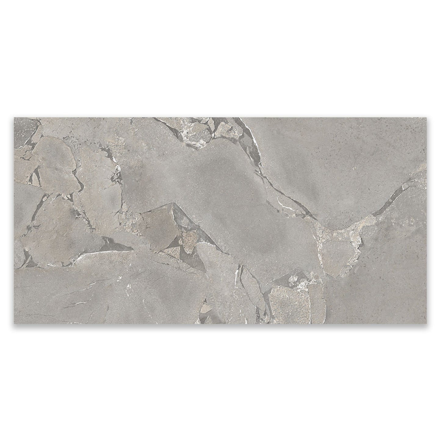 Cobblestone Grey Stone Effect Porcelain Wall & Floor Tile