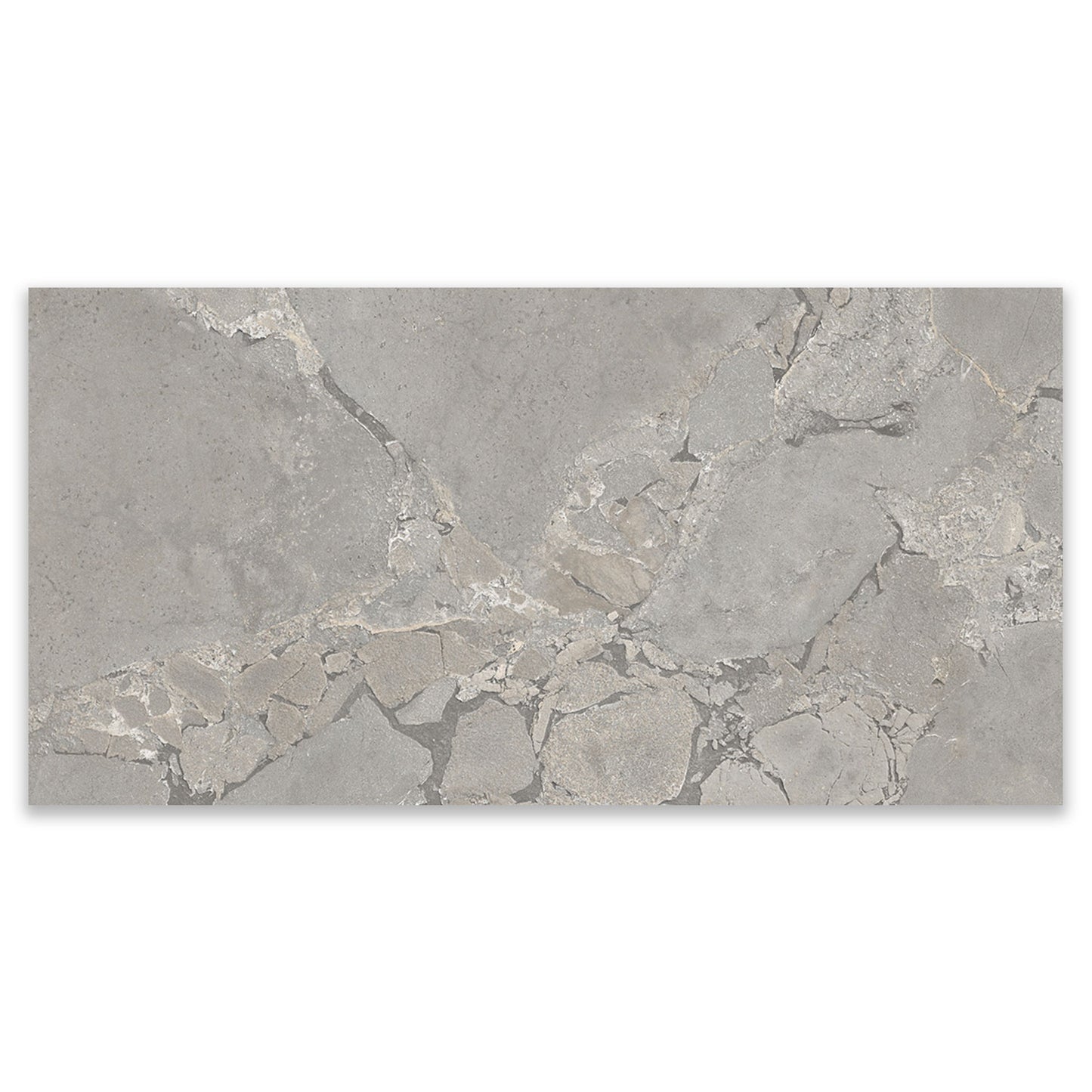 Cobblestone Grey Stone Effect Porcelain Wall & Floor Tile