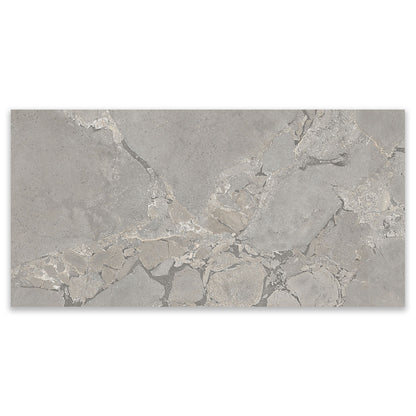 Cobblestone Grey Stone Effect Porcelain Wall & Floor Tile