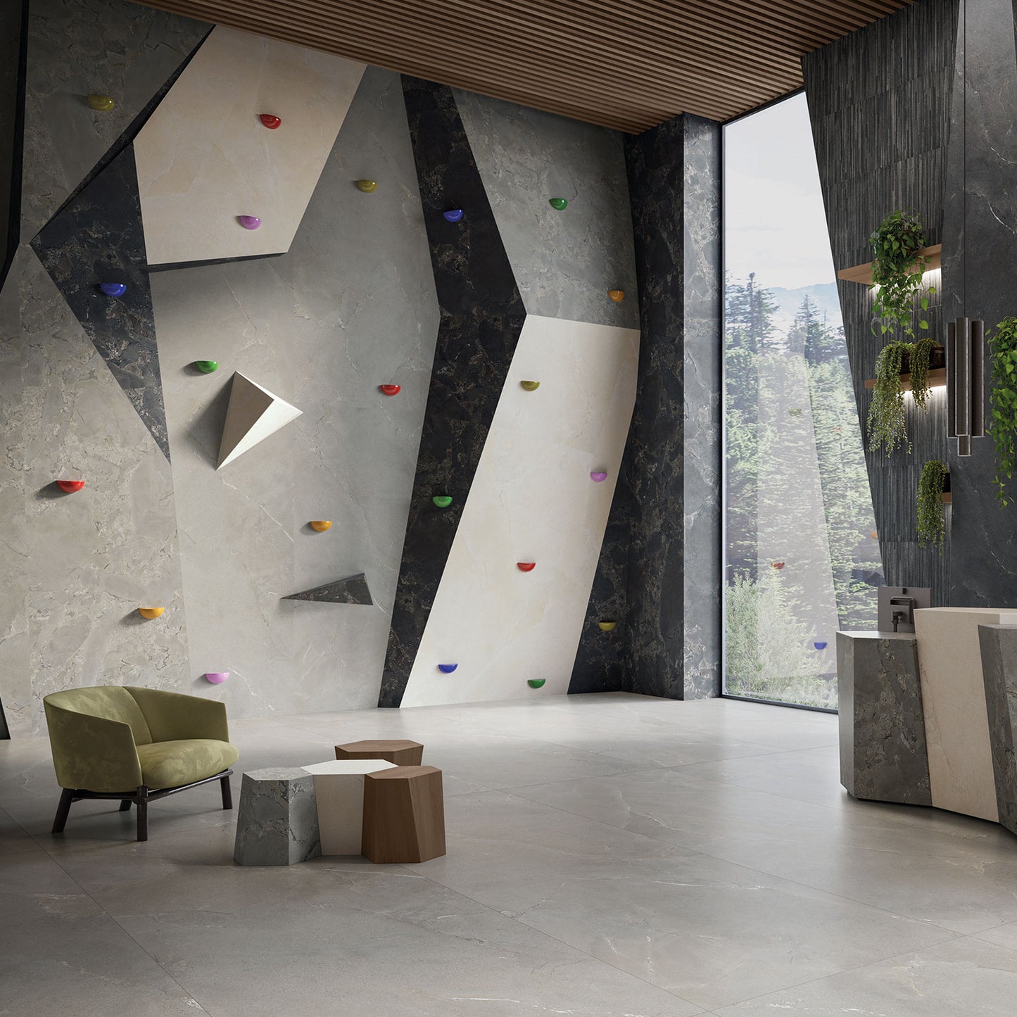 Cobblestone Grey Stone Effect Porcelain Wall & Floor Tile