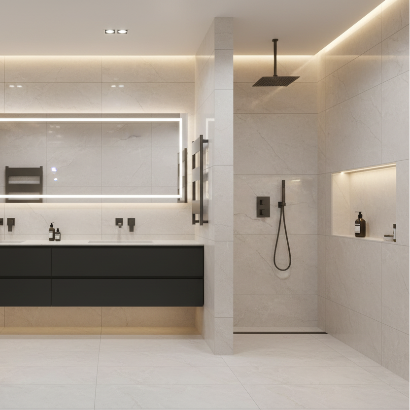 Venitian Bianco Polished Porcelain Marble Stone Effect Tile