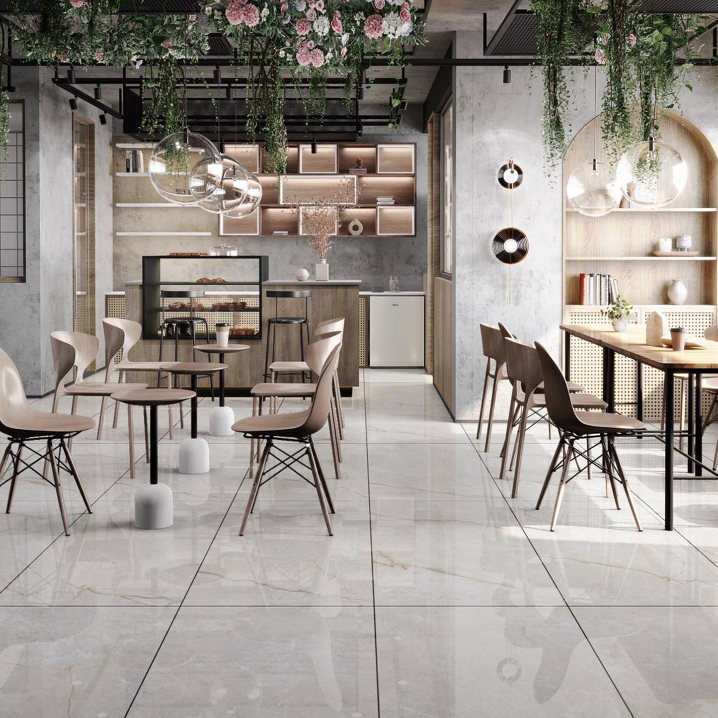 Venitian Ice Polished Porcelain Marble Onyx Effect Tile