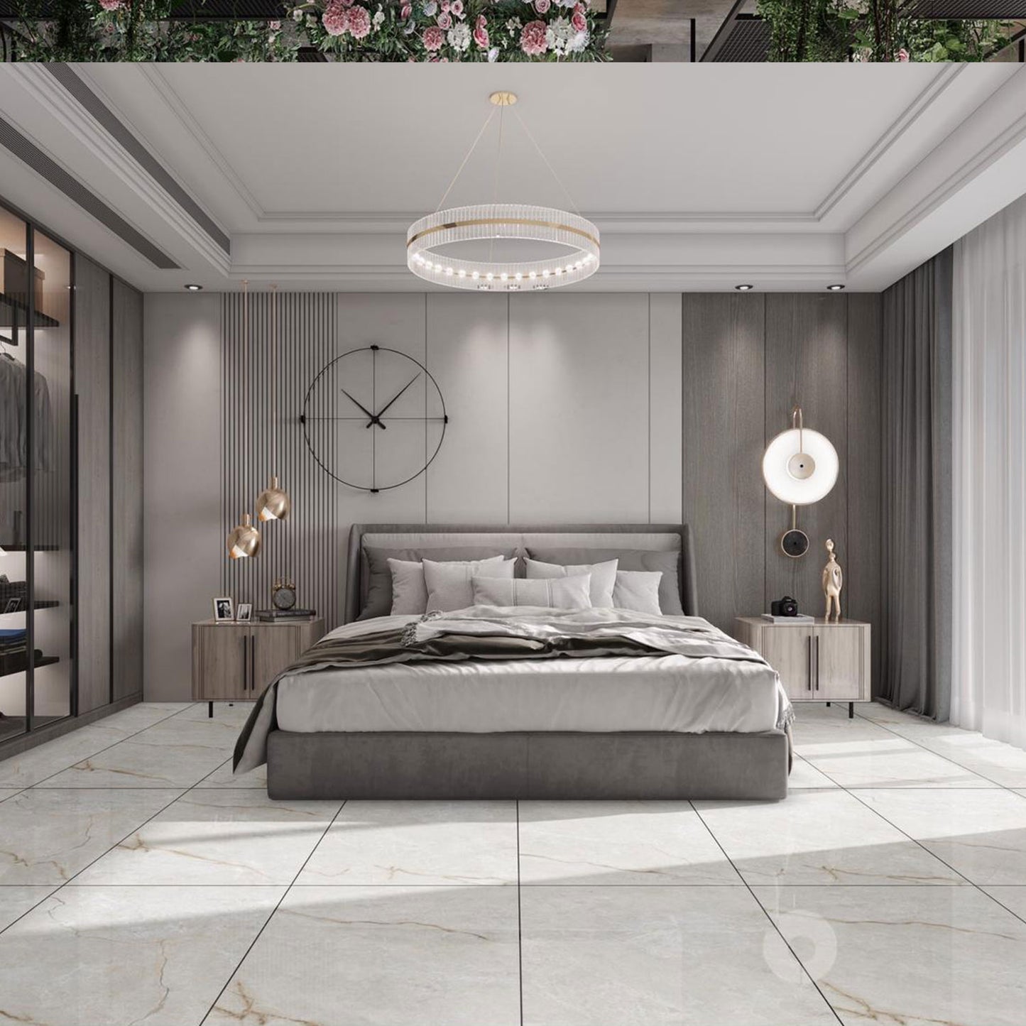 Venitian Ice Polished Porcelain Marble Onyx Effect Tile