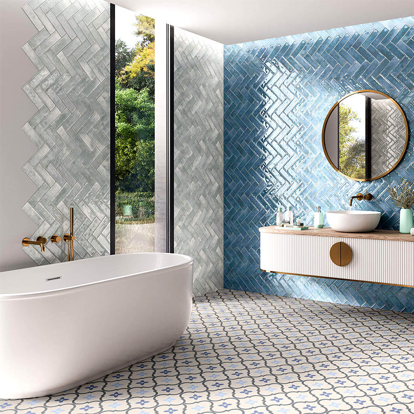 Vogue Aloe Brick Effect Gloss Finish Tile