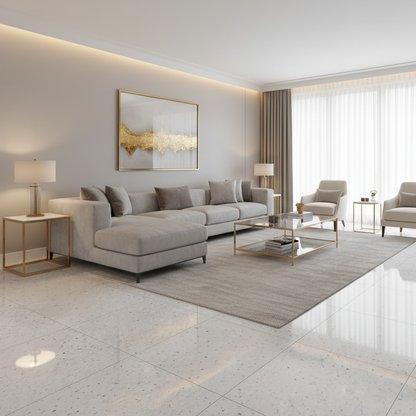 White Quartz Stardust Premium Floor Tile