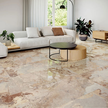 Yukatan Beige Onyx Marble Effect Wall & Floor Porcelain Tile