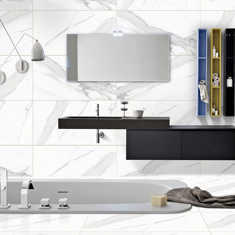 Calcatta Plus Marble Effect Polished Porcelain Wall and Floor Tiles