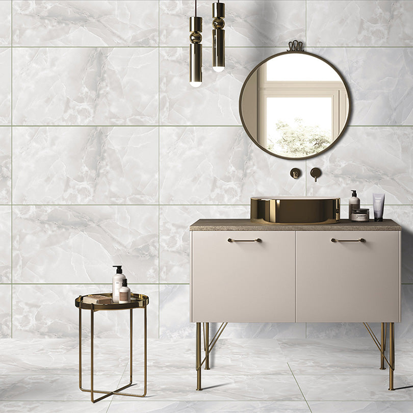 Ornate Onyx Ice Polished Porcelain Wall And Floor Tiles