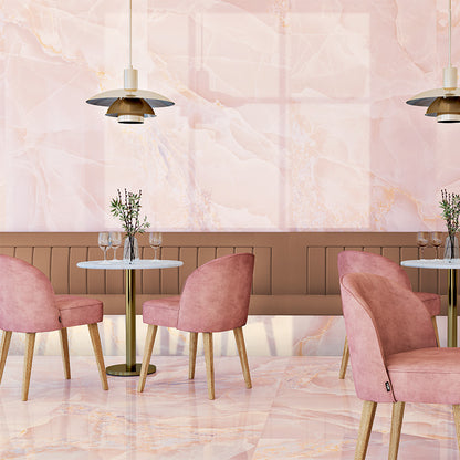 Prestige Rose Pink Onyx Effect Polished Porcelain Tile