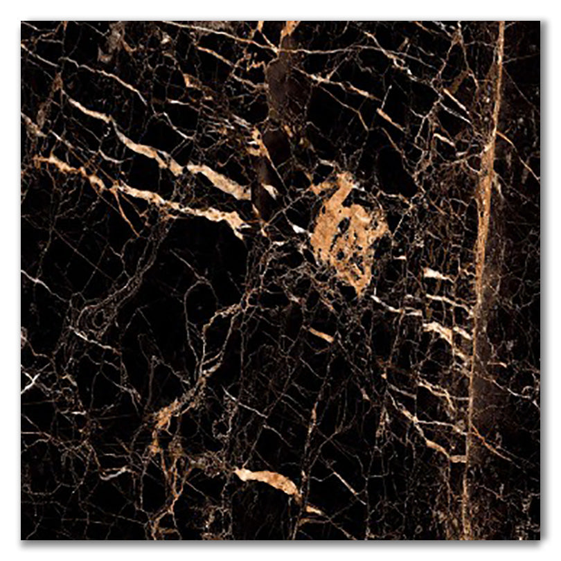 Royal Black & Gold Polished Porcelain Marble Effect Tile