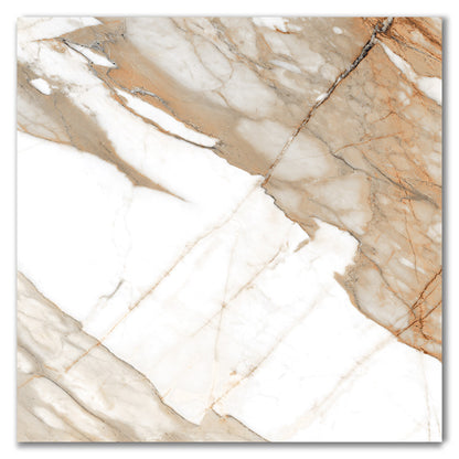 Royal Carrara Gold Polished Porcelain Marble Effect Tile