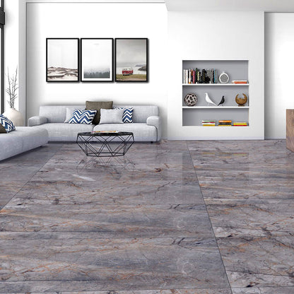 Royal Piedra Grey Polished Porcelain Tile (Sample)
