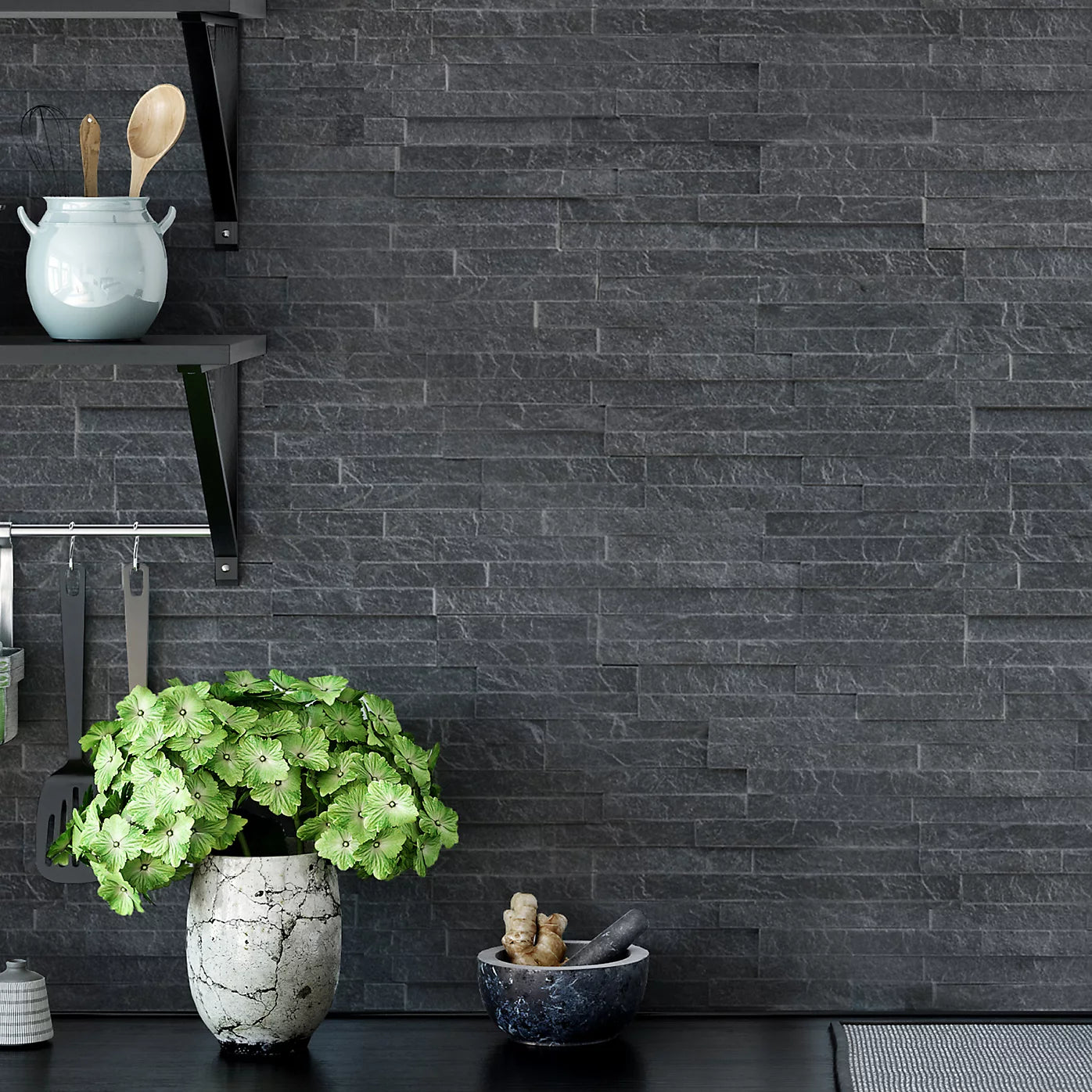 Grey Slate Split Face Mosaic Tile