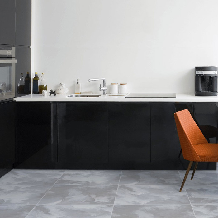 Storm Grey Polished Porcelain Wall, Grey Polished Kitchen Floor Tiles