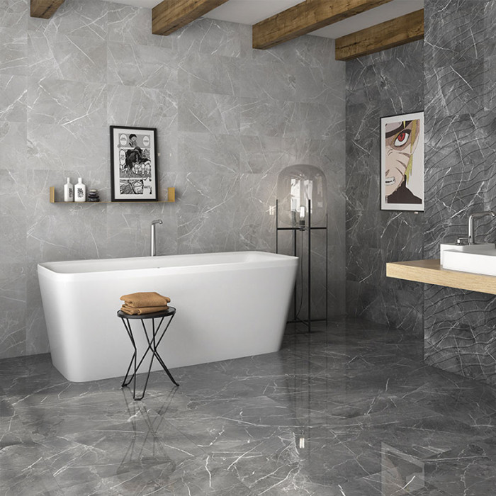 Navia Gris Ceramic Bathroom Wall Tiles, Ceramic Bathroom Tiles